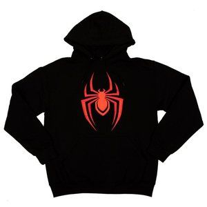 Spider Man Miles Morales XL Mens Hoodie New USA OFFICIAL MARVEL Black/Red